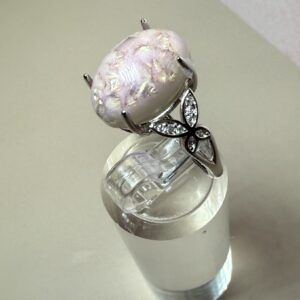 925 Sterling silver butterfly bezel ring fully adjustable