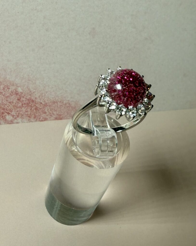 Sterling silver and cubic zirconia snowflake ring